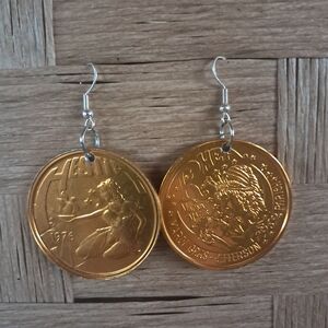 Vintage Mardi Gras Throw Coin Earrings